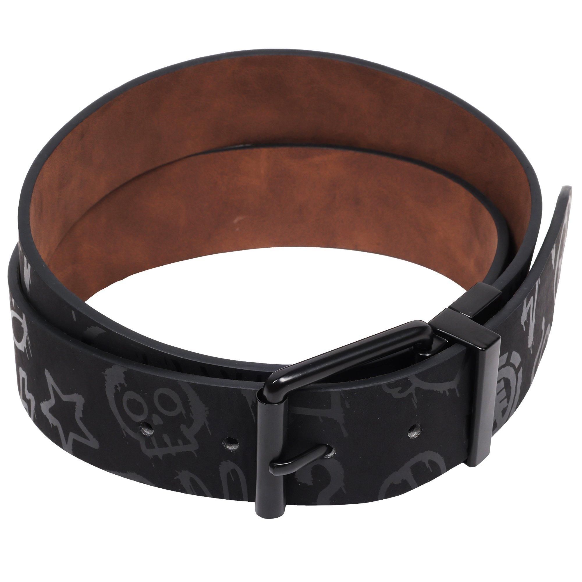 Element Adult Distressed Allover Print PU Reversible Belt - Black - BLACK